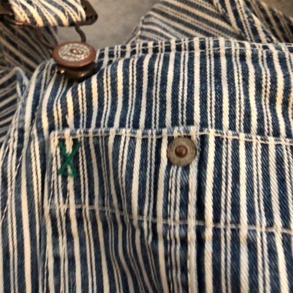 NWOT - Navy & White Stripe Denim Short-Alls - Picture 14 of 16